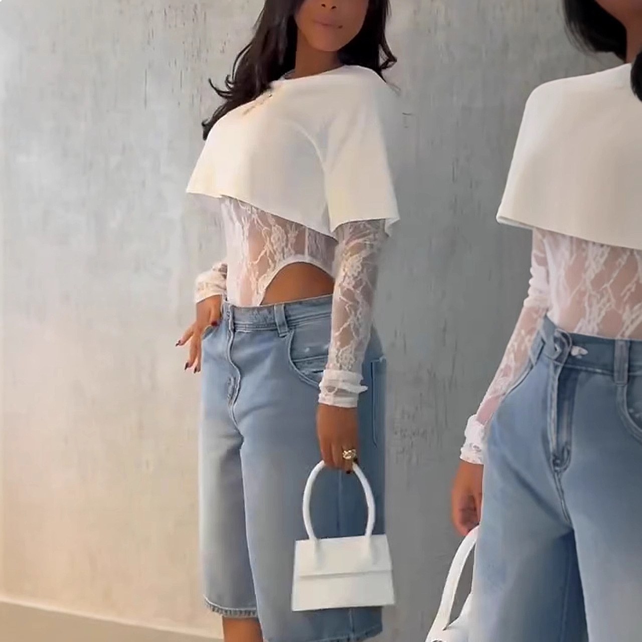 Women'S Fashion Overalls - Lace Tee Tops for Women Long