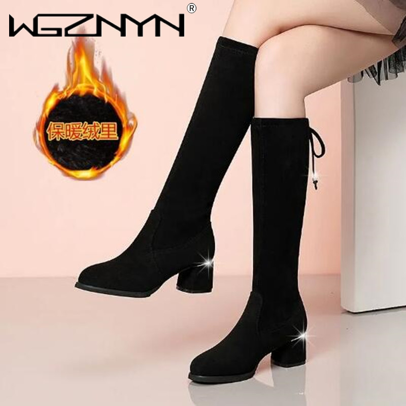 Women'S Fashion Winter 2025 - Women Autumn Winter Black Knee Boots