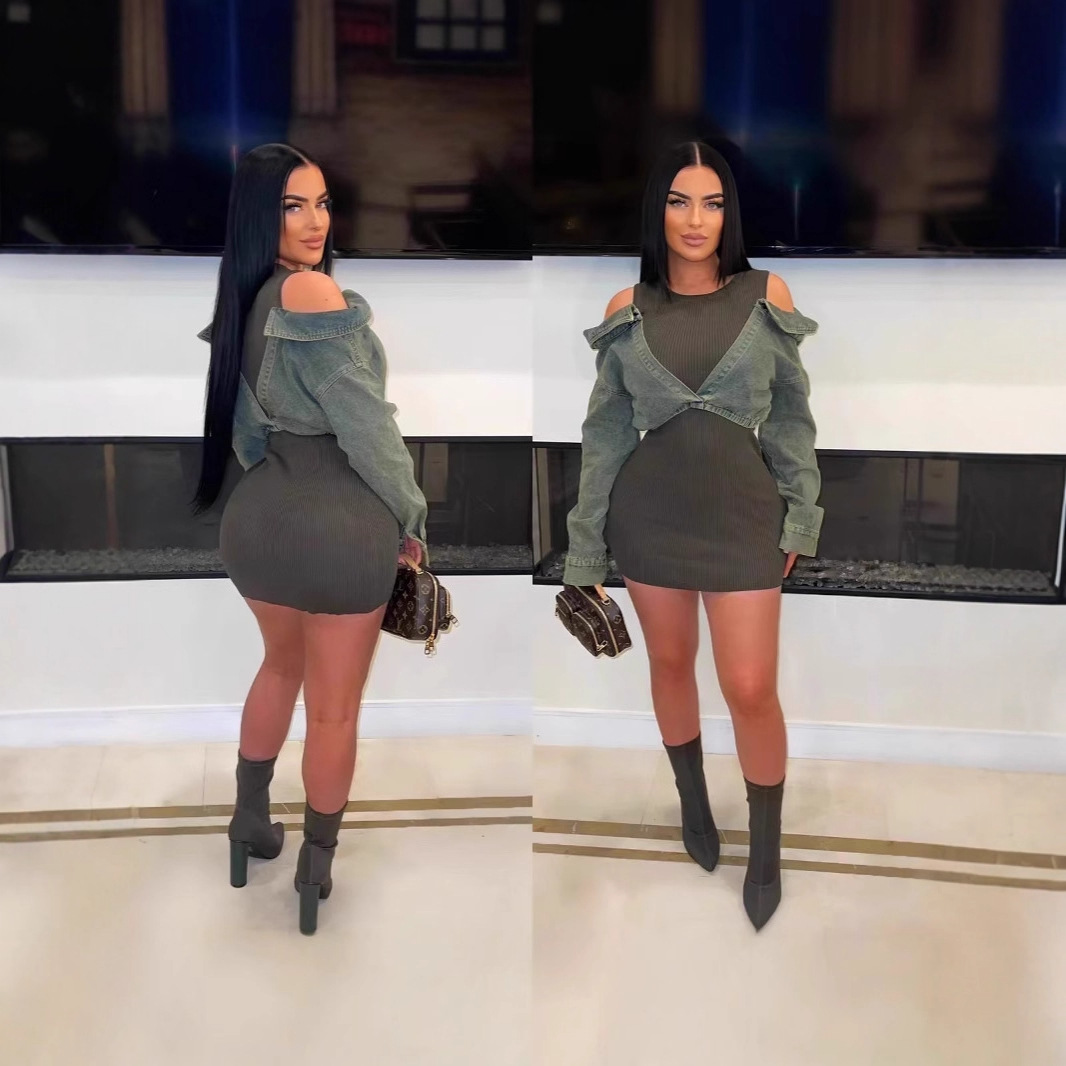 Women'S Fashion Overalls - Women Denim Bodycon Jumpsuit Dress Spring