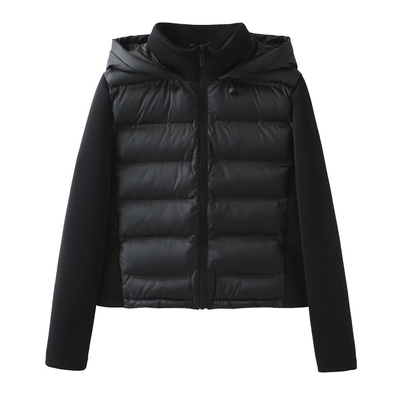 Women'S Fashion Quilted Jacket - Women's Fall Casual Patchwork Hooded Cotton