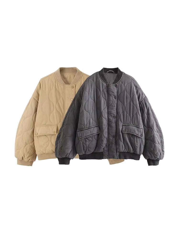 Women'S Fashion Quilted Jacket - Women Fashion Oversized Thick Warm Quilted