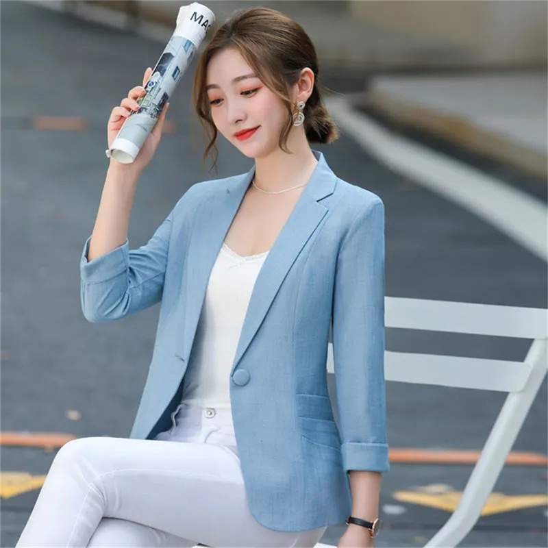 Elegant Women's Stripe 3/4 sle - Blazer Women Oversized recension och pris