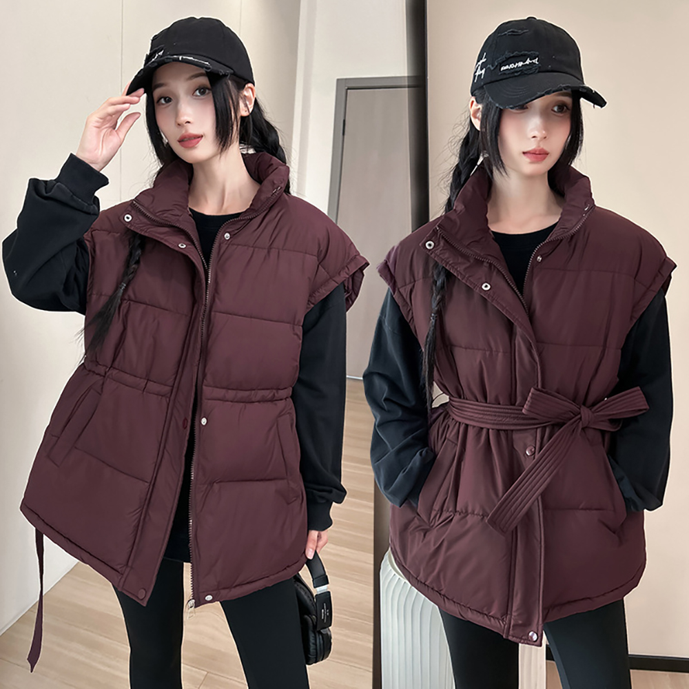 Autumn Winter Belt Slim Cotton - Women'S Fashion Quilted Jacket recension och pris