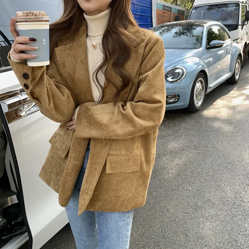 New Corduroy Thick Loose Overs - Blazer Women Oversized recension och pris