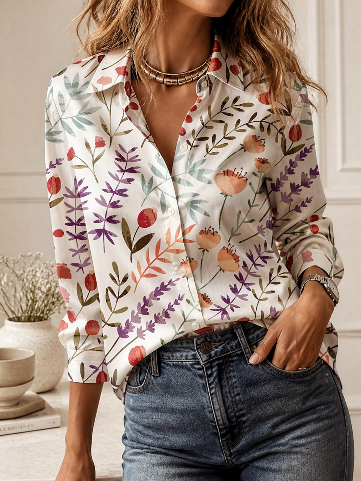 Casual All-match Collared Blou - Women'S Fashion Essentials recension och pris