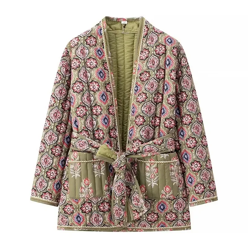 New Fashion Women Ethnic Flora - Women'S Fashion Quilted Jacket recension och pris