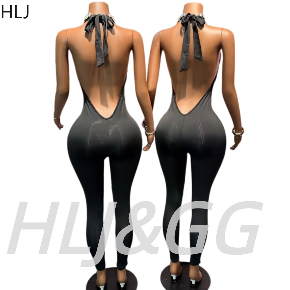 HLJ Black Sexy Deep V Halter B - Women'S Fashion Overalls recension och pris
