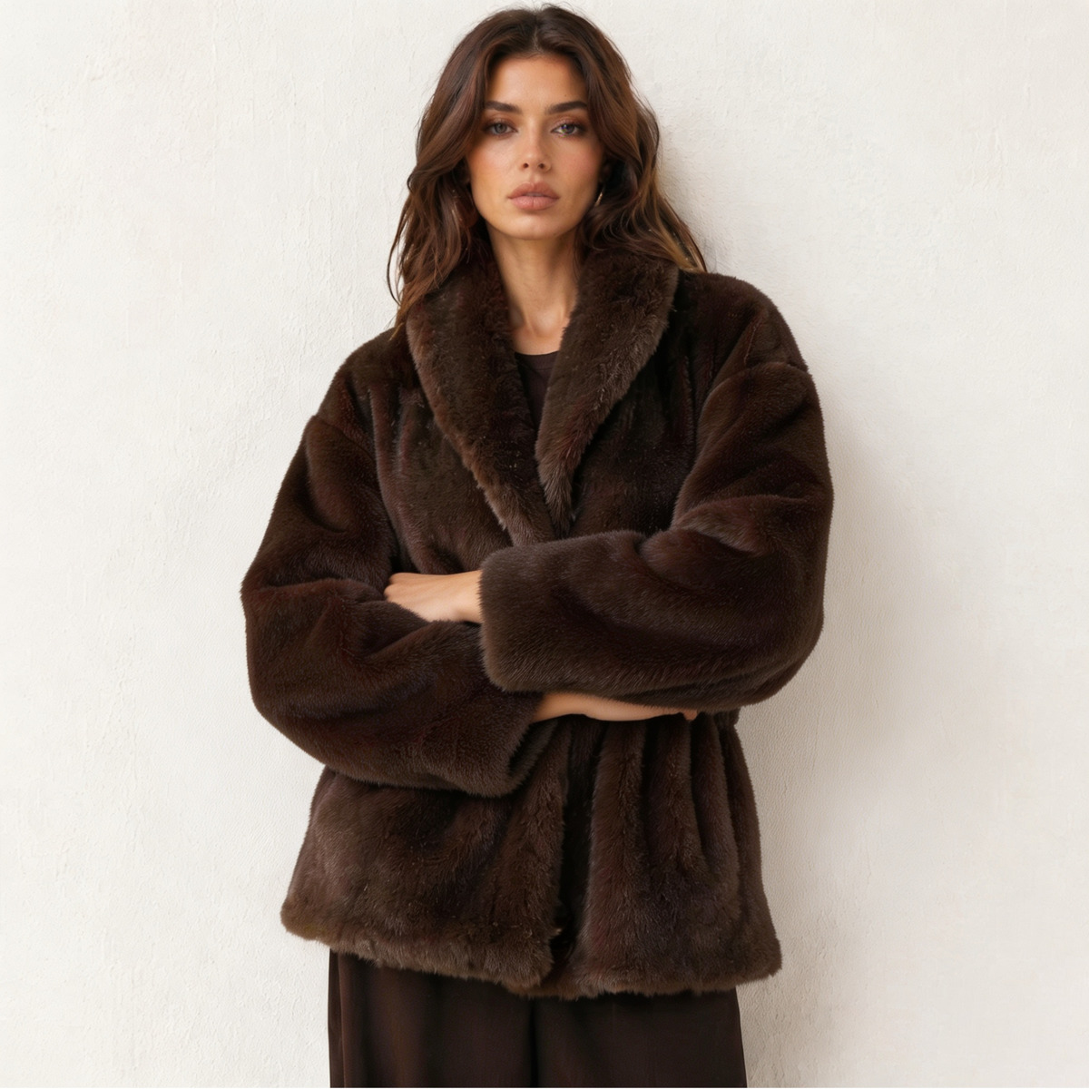 IG Women Dark Brown Faux Mink  - Women'S Fashion Quilted Jacket recension och pris