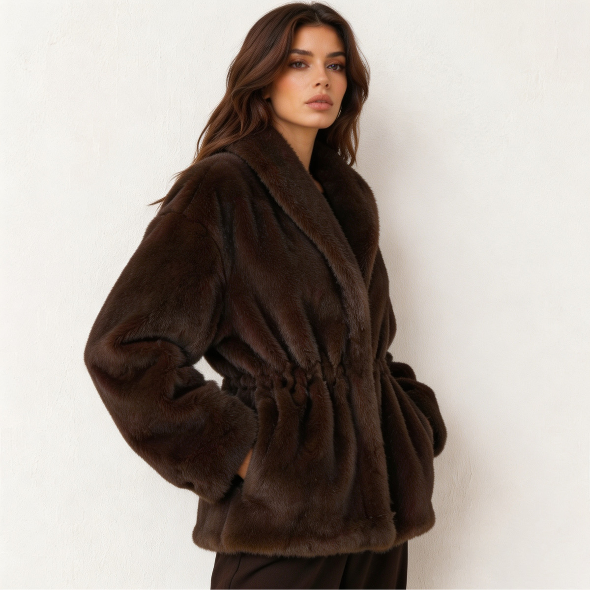 IG Women Dark Brown Faux Mink  - Women'S Fashion Quilted Jacket recension och pris