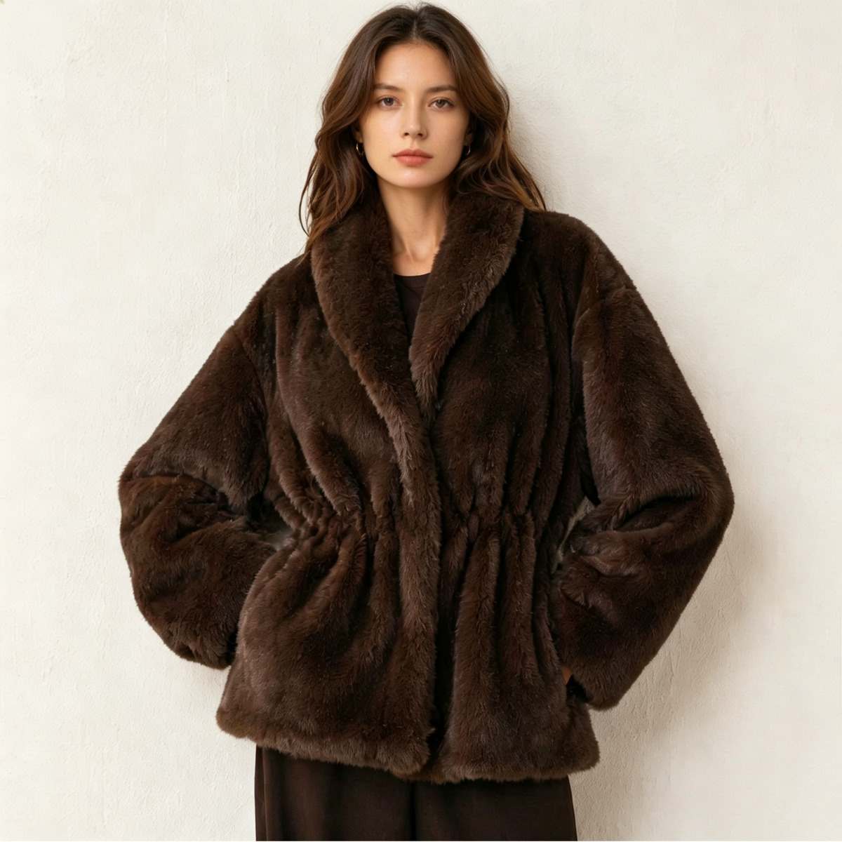 IG Women Dark Brown Faux Mink  - Women'S Fashion Quilted Jacket recension och pris