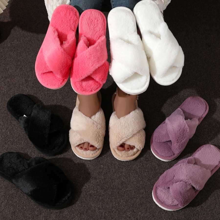 Home Fuzzy Cross Slipper Women - Women'S Fashion Winter 2025 recension och pris