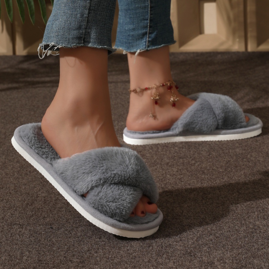 Home Fuzzy Cross Slipper Women - Women'S Fashion Winter 2025 recension och pris