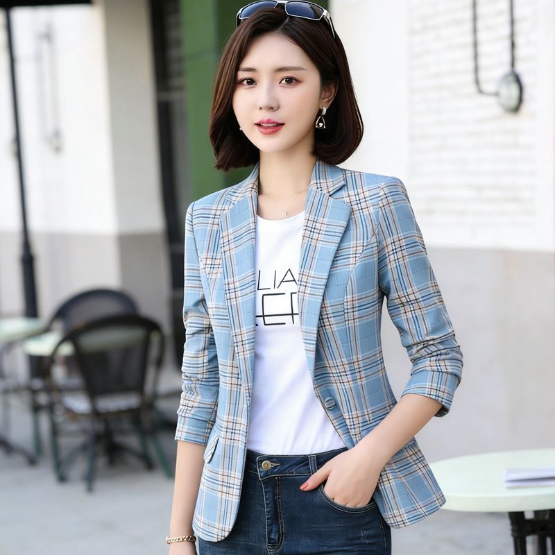 Temperament Plaid Suit Jacket  - Blazer Women Oversized recension och pris