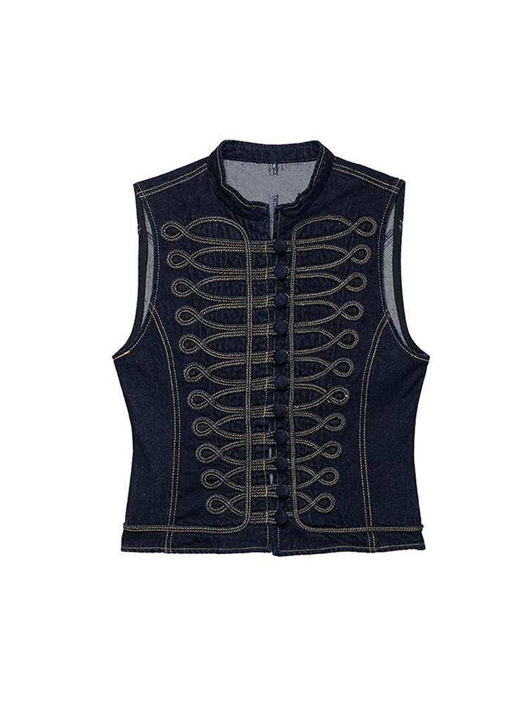 TFMLN Women's Knotted Denim Ve - Women'S Fashion Quilted Jacket recension och pris