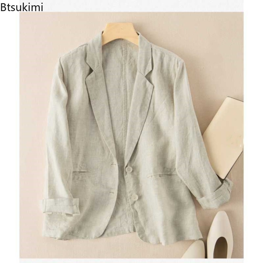 2026 New Cotton Linen Small Su - Blazer Women Oversized recension och pris