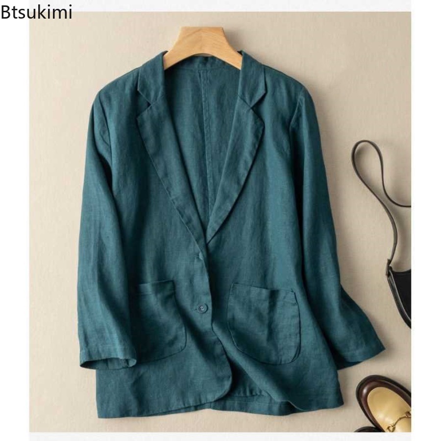 2026 New Cotton Linen Small Su - Blazer Women Oversized recension och pris