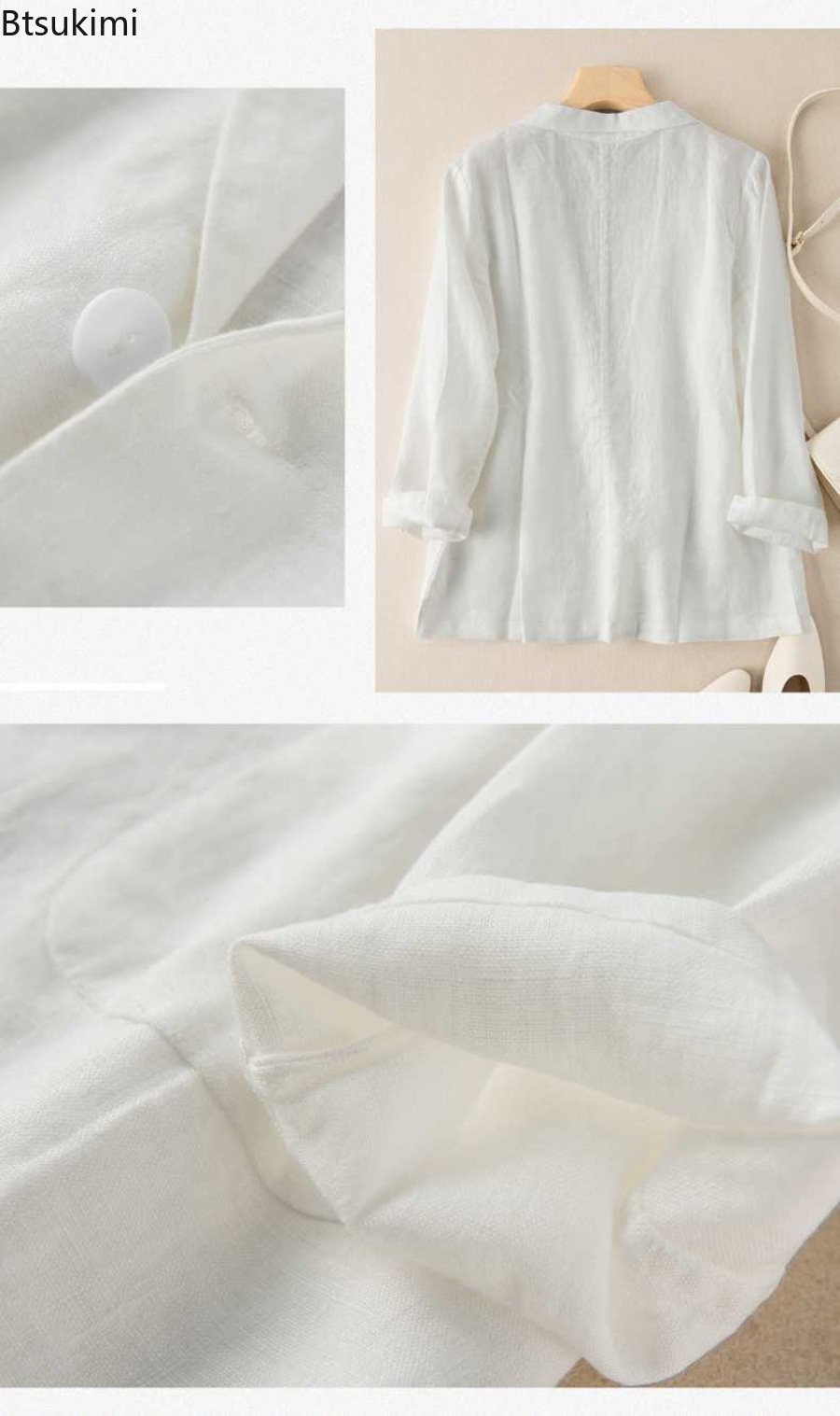 2026 New Cotton Linen Small Su - Blazer Women Oversized recension och pris