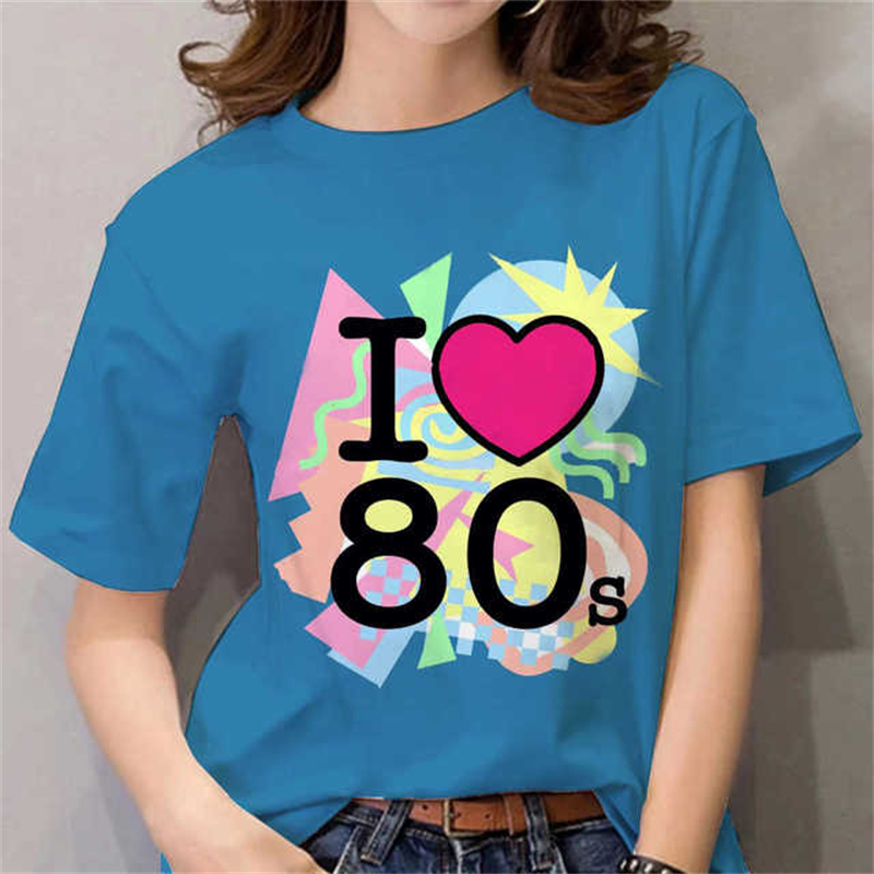 80s Womens T Shirt Femal Black - Women Fashion 80S recension och pris