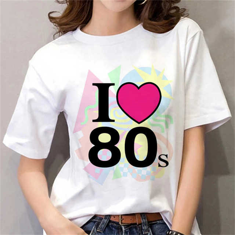 80s Womens T Shirt Femal Black - Women Fashion 80S recension och pris