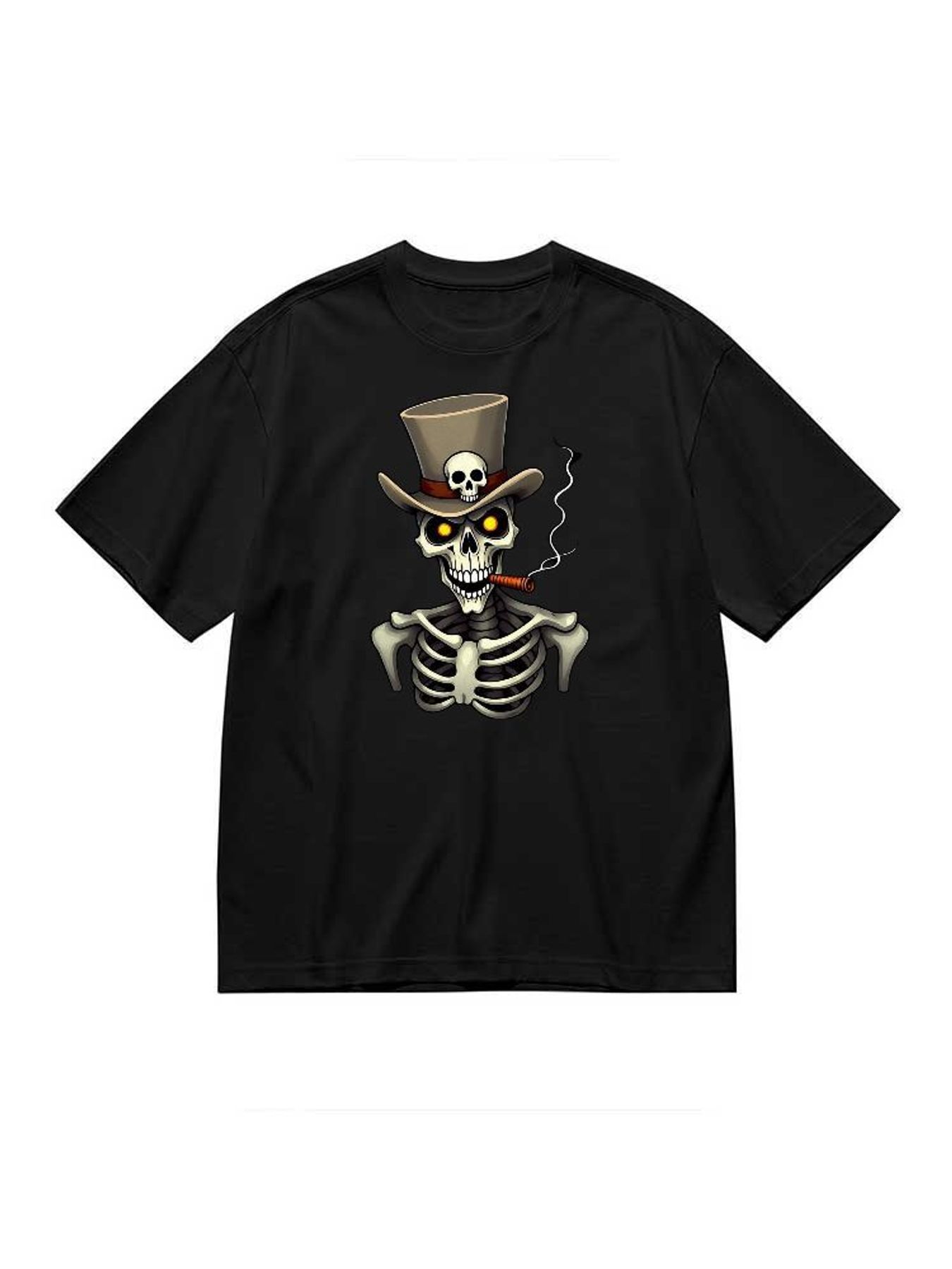 Skull Top Hat Graphic T Shirt  - Women Fashion Hats recension och pris
