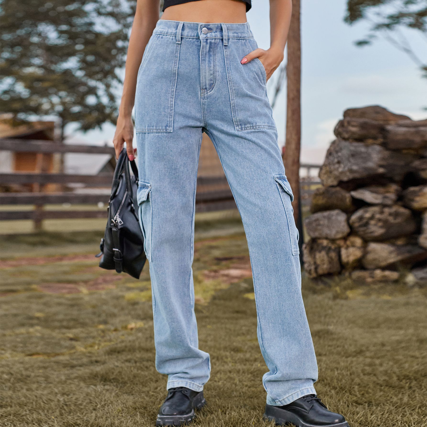 Chic INS Denim Pants Female St - Women'S Fashion Utility Pants recension och pris