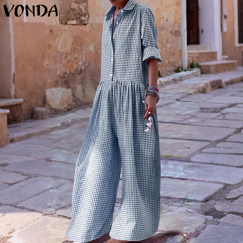 Plus Size 5XL VONDA Vintage Ju - Women'S Fashion Overalls recension och pris