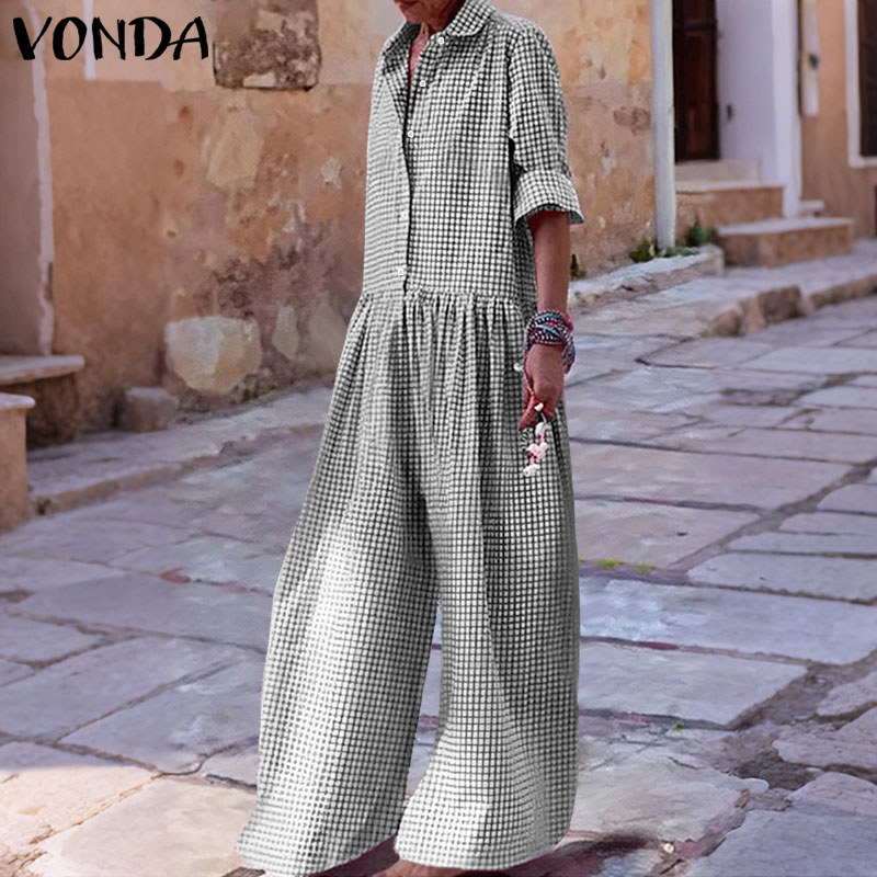Plus Size 5XL VONDA Vintage Ju - Women'S Fashion Overalls recension och pris