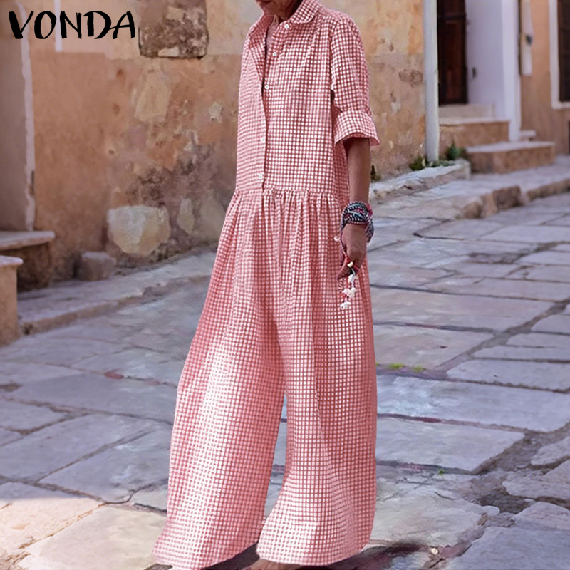 Plus Size 5XL VONDA Vintage Ju - Women'S Fashion Overalls recension och pris