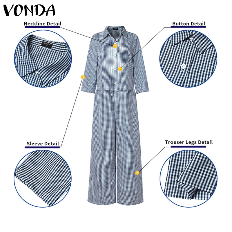 Plus Size 5XL VONDA Vintage Ju - Women'S Fashion Overalls recension och pris