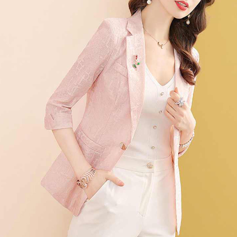 Elegant Solid Color Spliced Po - Blazer Women Oversized recension och pris