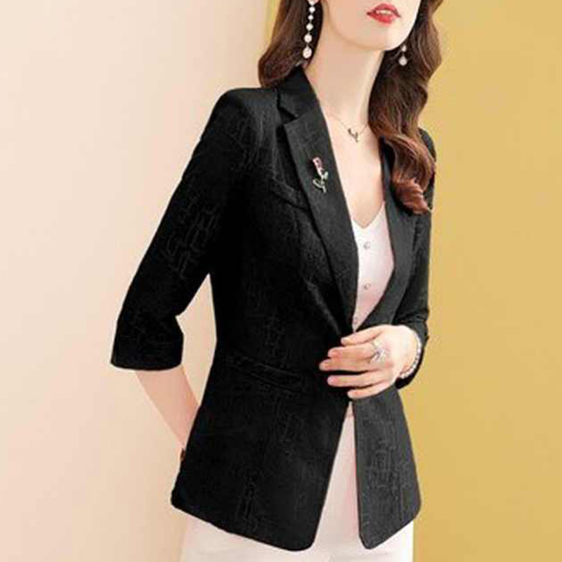 Elegant Solid Color Spliced Po - Blazer Women Oversized recension och pris