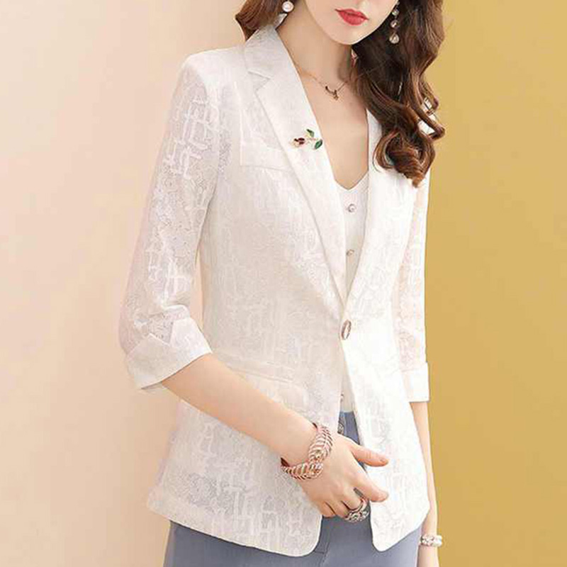 Elegant Solid Color Spliced Po - Blazer Women Oversized recension och pris