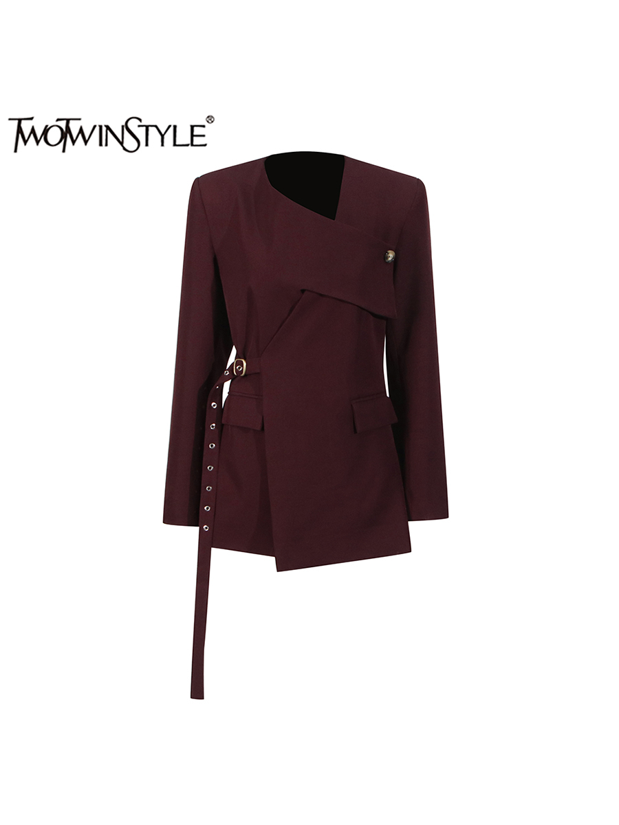 TWOTWINSTYLE Solid Asymmetrica - Blazer Women Oversized recension och pris