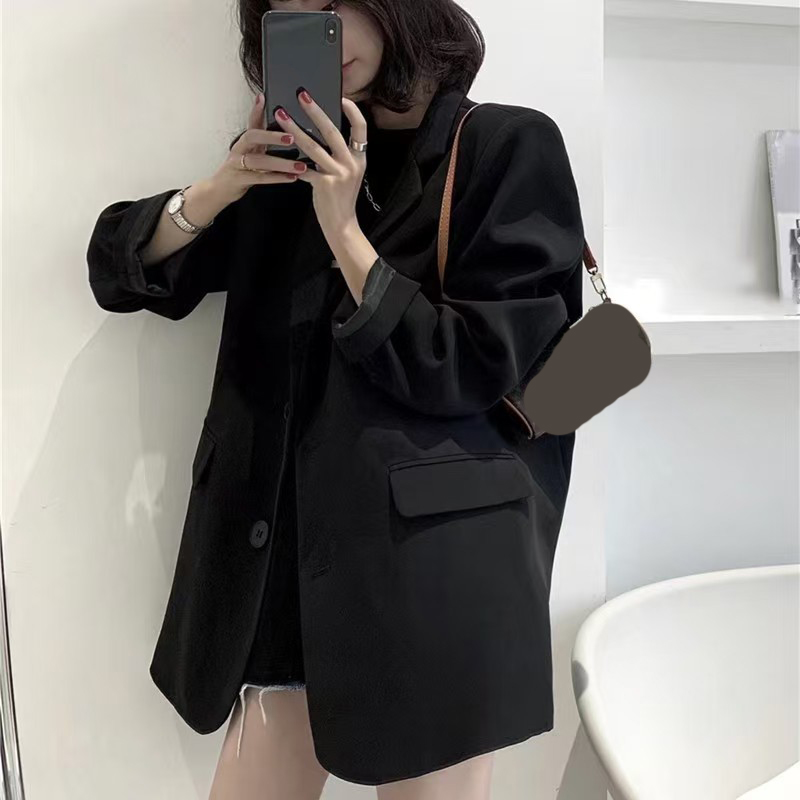 Korean Single Breasted Black S - Blazer Women Oversized recension och pris
