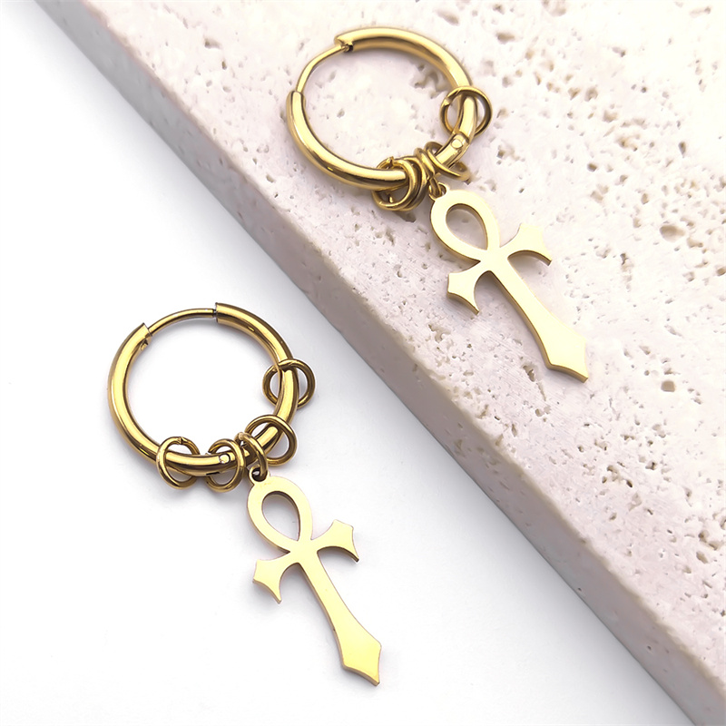 Egypt Ankh Cross Hoop Drop Dan - Women Fashion Egypt recension och pris